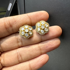 Earring Eartops 249 MOZONITE GOLDEN