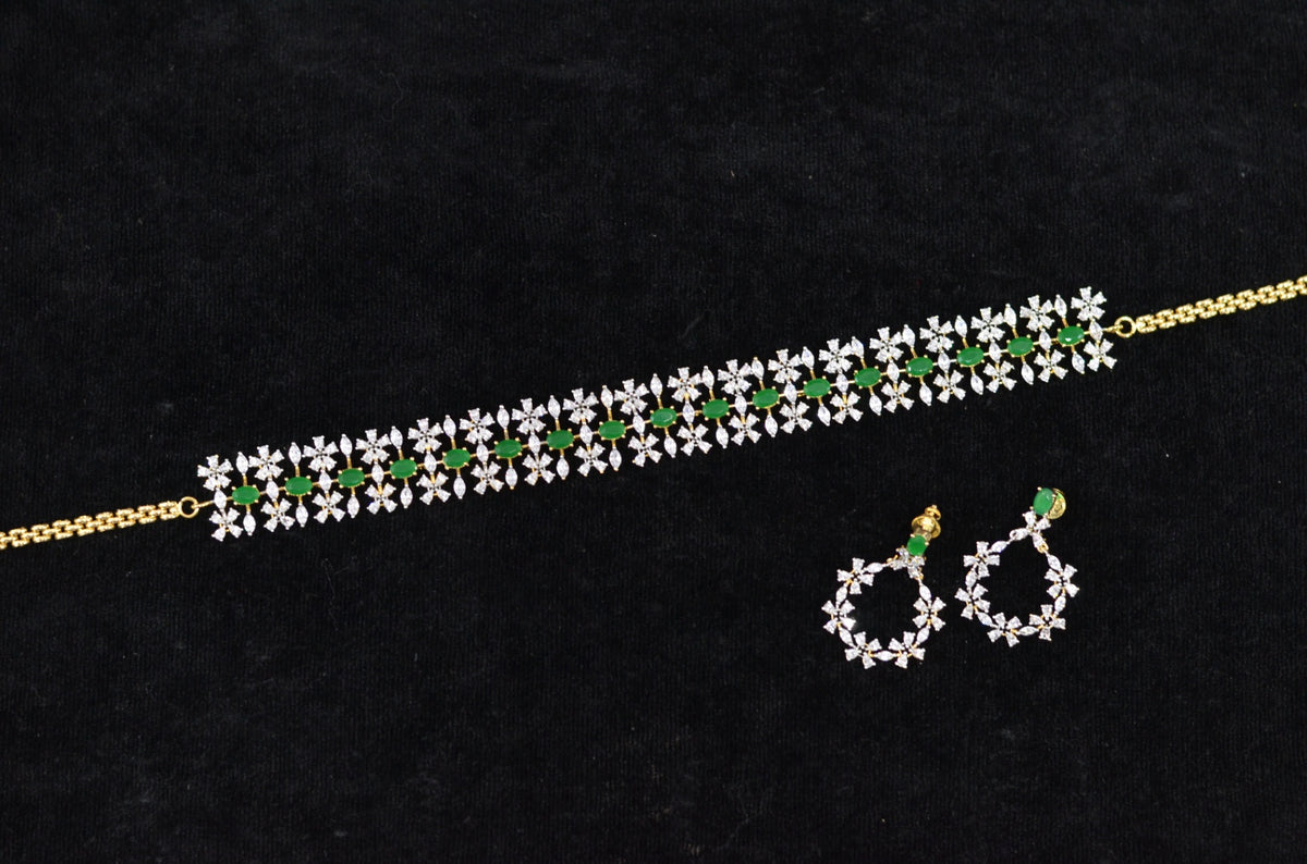 NECKLACE Necklace 771 DIAMOND WHITE AND EMERALD