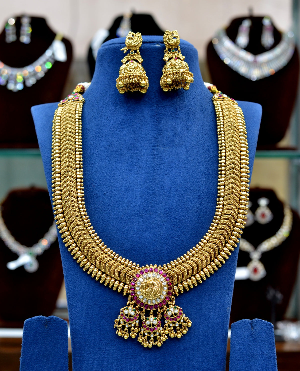 NECKLACE Long Necklace 958 Jadau Look Kemp Stone MULTI COLOR
