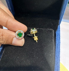 Earring Eartops 228 DIAMOND EMERALD
