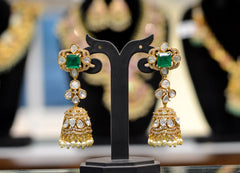 Earring jhumka 089 MOZONITE EMERALD