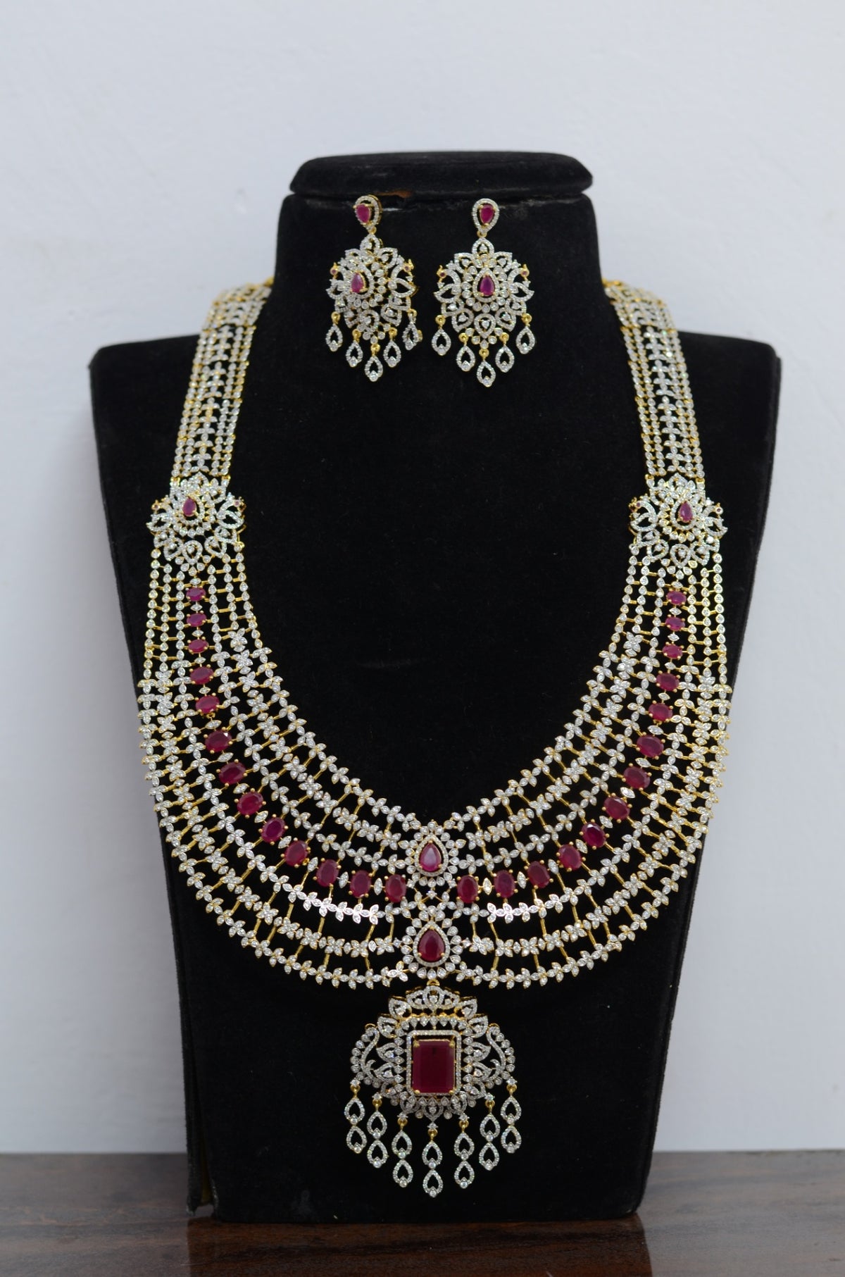 NECKLACE Nk066 DIAMOND  RUBY