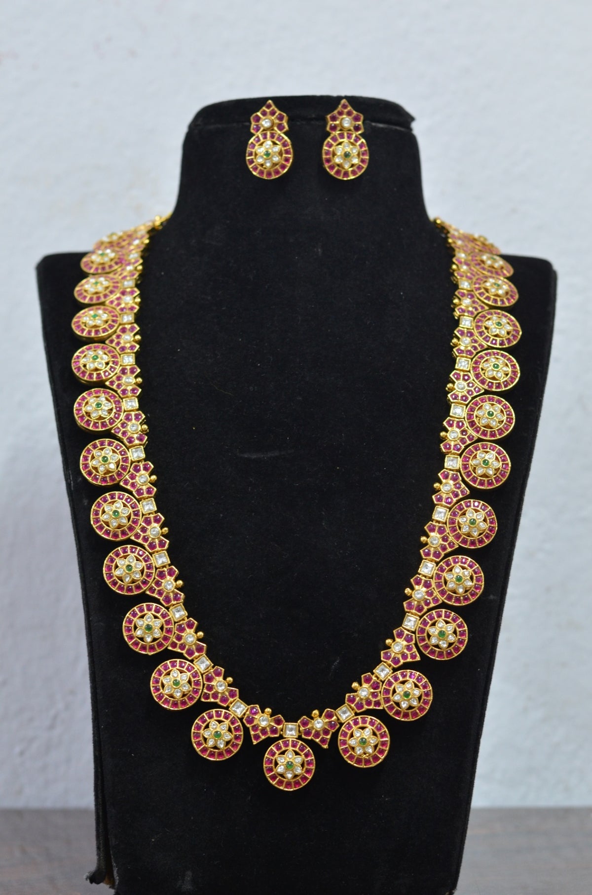 NECKLACE Nk119 - Nk119 LONG KEMPU JADAU LOOK REVERSIBLE MULTI COLOR - MU