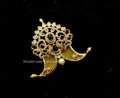 PENDANT SET CHAINS Tiger nail locket 121 GOLDEN STONE EMERALD