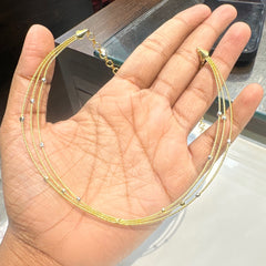 DORI AND CHAINS hasli diamond look DIAMOND 3 lines small