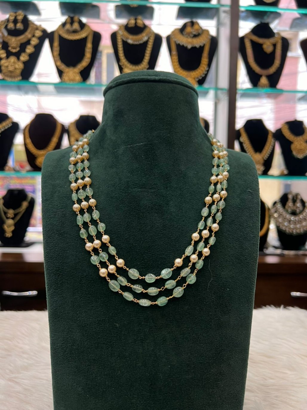 BEADS MALA AND CHAINS BANDHAI MALA 018 EMERALD 16-18 Inch