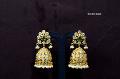 Earring Earrings 027 GOLDEN STONE EMERALD