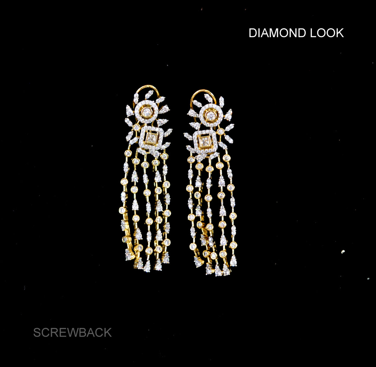 Earring Earrings 302 DIAMOND DUAL PLATING DIAMOND LOOK