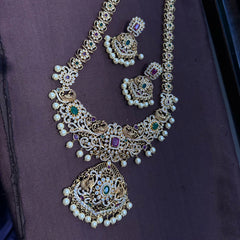 NECKLACE Long necklace 775 - NE775 NAKSHI AD STONE MULTI COLOR