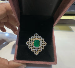 FINGERRING FIngerring 60 DIAMOND EMERALD