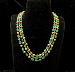 BEADS MALA AND CHAINS Natural beads mala 003 Russian Green 22-24