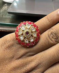 FINGERRING Finger ring 36 meena MOZONITE RUBY