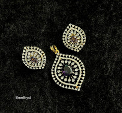 PENDANT SET CHAINS pendant set 178 DIAMOND EMETHYST PURPLE