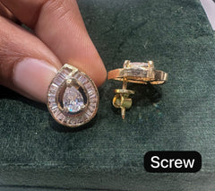 Earring Drop Eartops 092 - EA092 DIAMOND WHITE