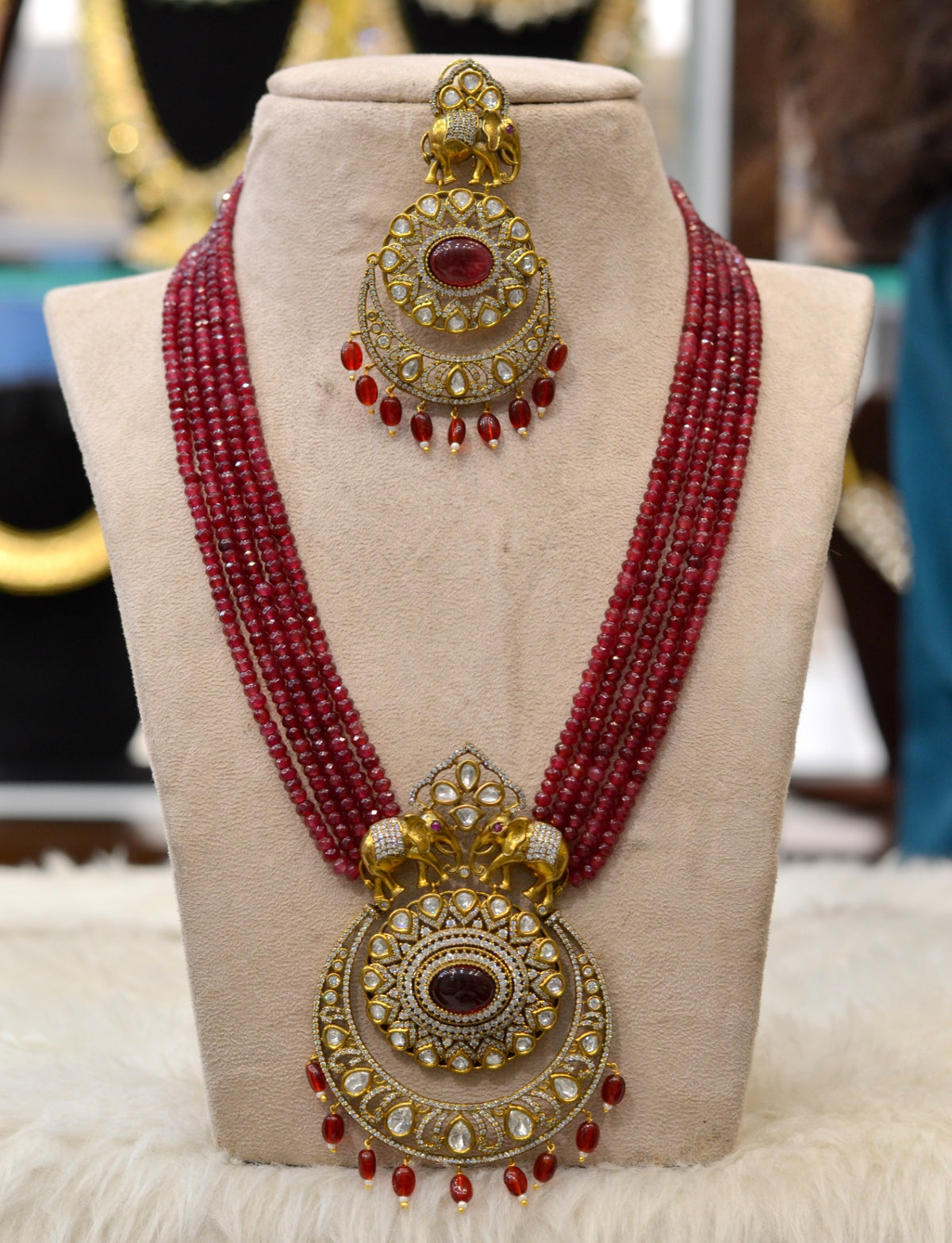 BEADS MALA AND CHAINS Beads mala 033 RUBY 18-20