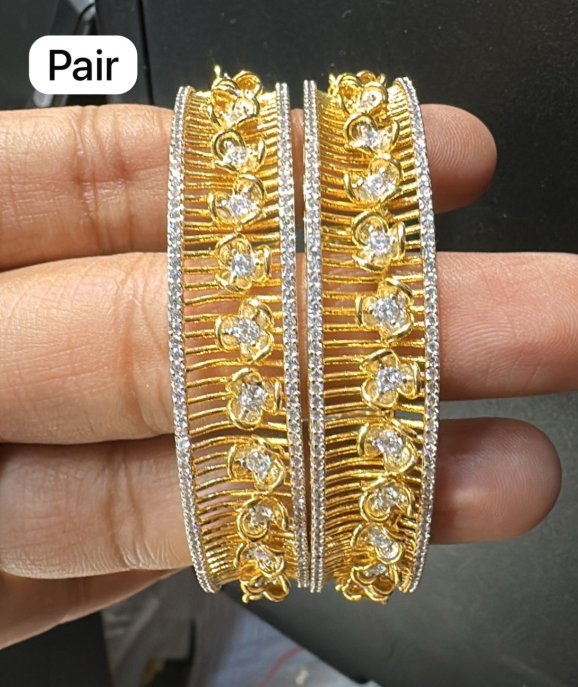 BRACELET/BANGLE bangle 1136 DUAL PLATING DIAMOND LOOK 2'4