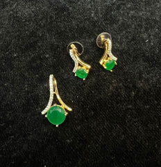 PENDANT SET CHAINS Pendant set 219 DIAMOND EMERALD