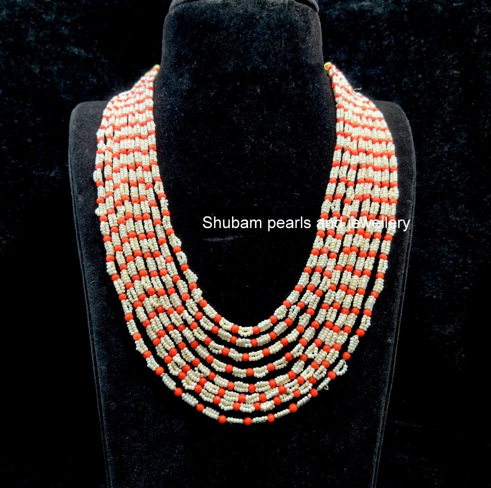 BEADS MALA AND CHAINS Coral poth mala CORAL 20-22