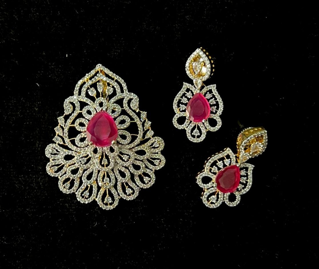 PENDANT SET CHAINS pendant set 173 DIAMOND RUBY