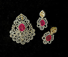PENDANT SET CHAINS pendant set 173 DIAMOND RUBY