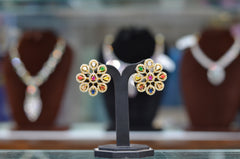 STUDS EARTOPS EARTOPS 009 Navratna SCREW STYLE BACK