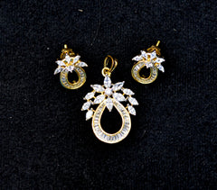 PENDANT SET / LOCKETS pendant set 257 DIAMOND DUAL PLATING DIAMOND LOOK