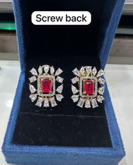 Earring Eartops 069 DIAMOND RUBY