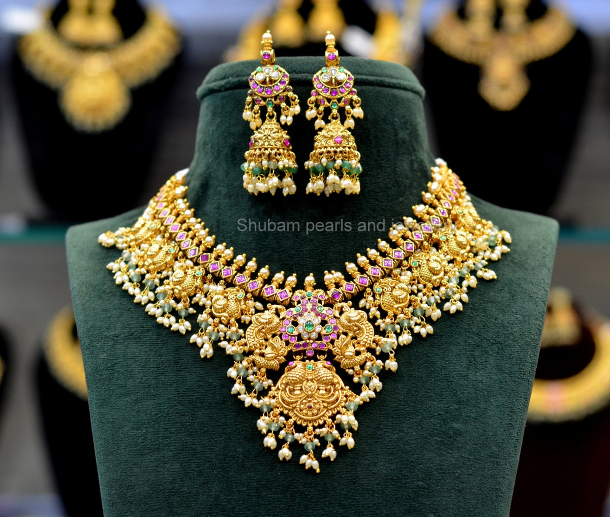 NECKLACE necklace 098 b - NE098 NAKSHI JADAU MIX MULTI COLOR