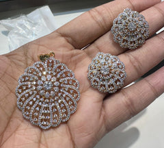 PENDANT SET CHAINS PS094 DIAMOND  WHITE