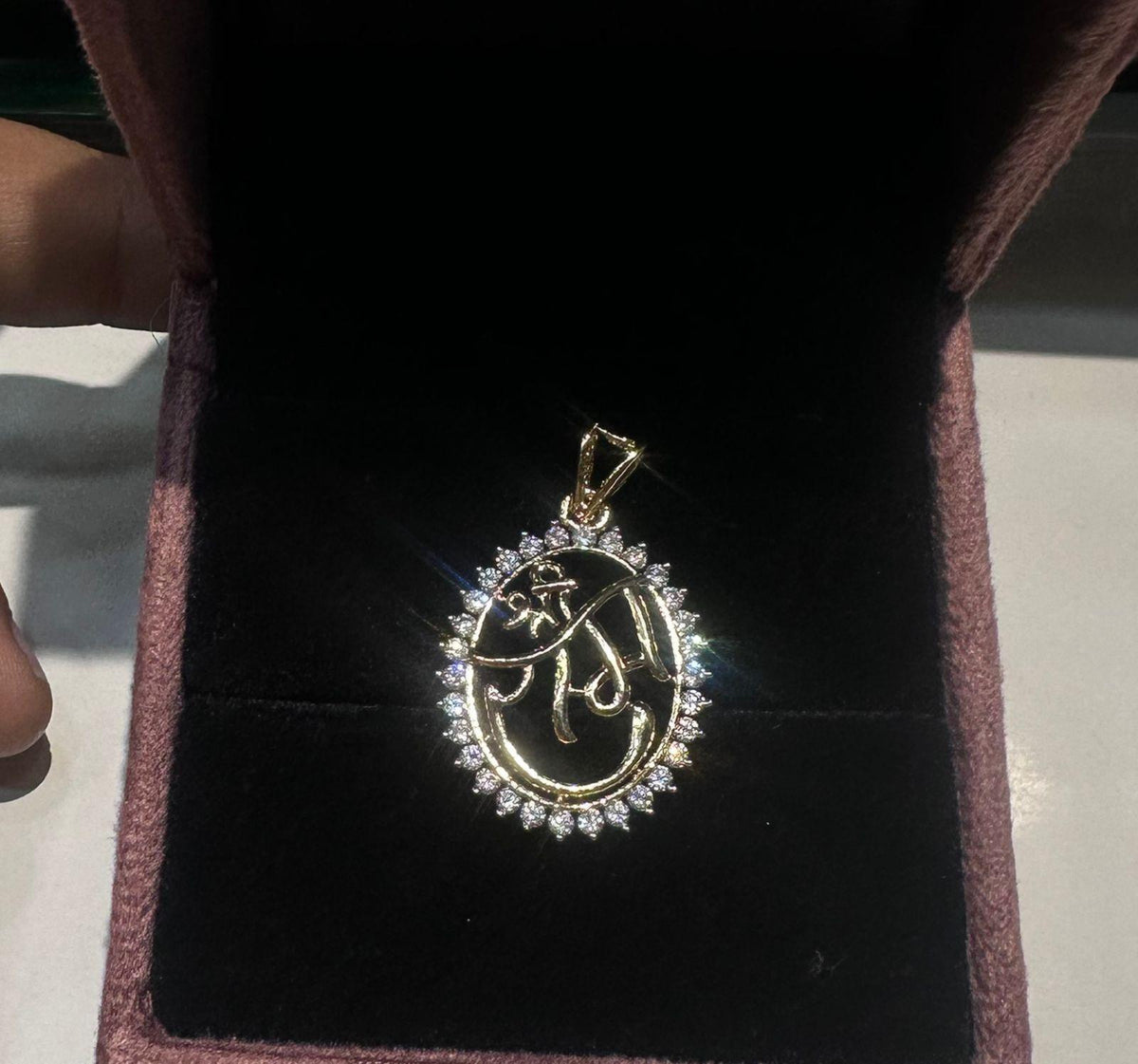 PENDANT SET CHAINS Locket 031 DIAMOND DUAL PLATING DIAMOND LOOK