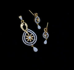 PENDANT SET / LOCKETS pendant set 267 DIAMOND DUAL PLATING DIAMOND LOOK