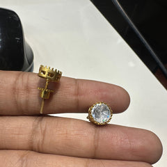 Earring Eartops 100 MOZONITE WHITE