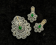 PENDANT SET CHAINS pendant set 177 DIAMOND EMERALD