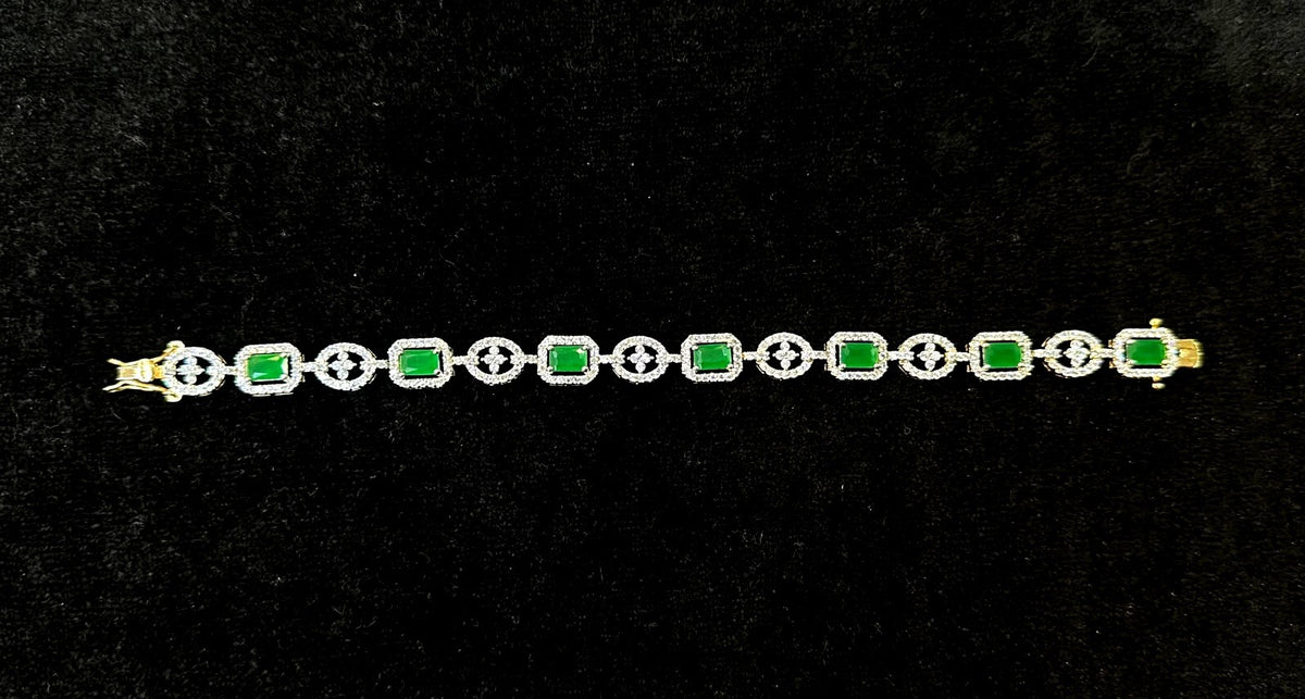 BRACELET/BANGLE BG035 EMERALD 2 '6 Openable Bangle