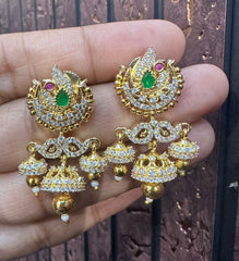 Earring Earrings 097 GOLDEN STONE EMERALD
