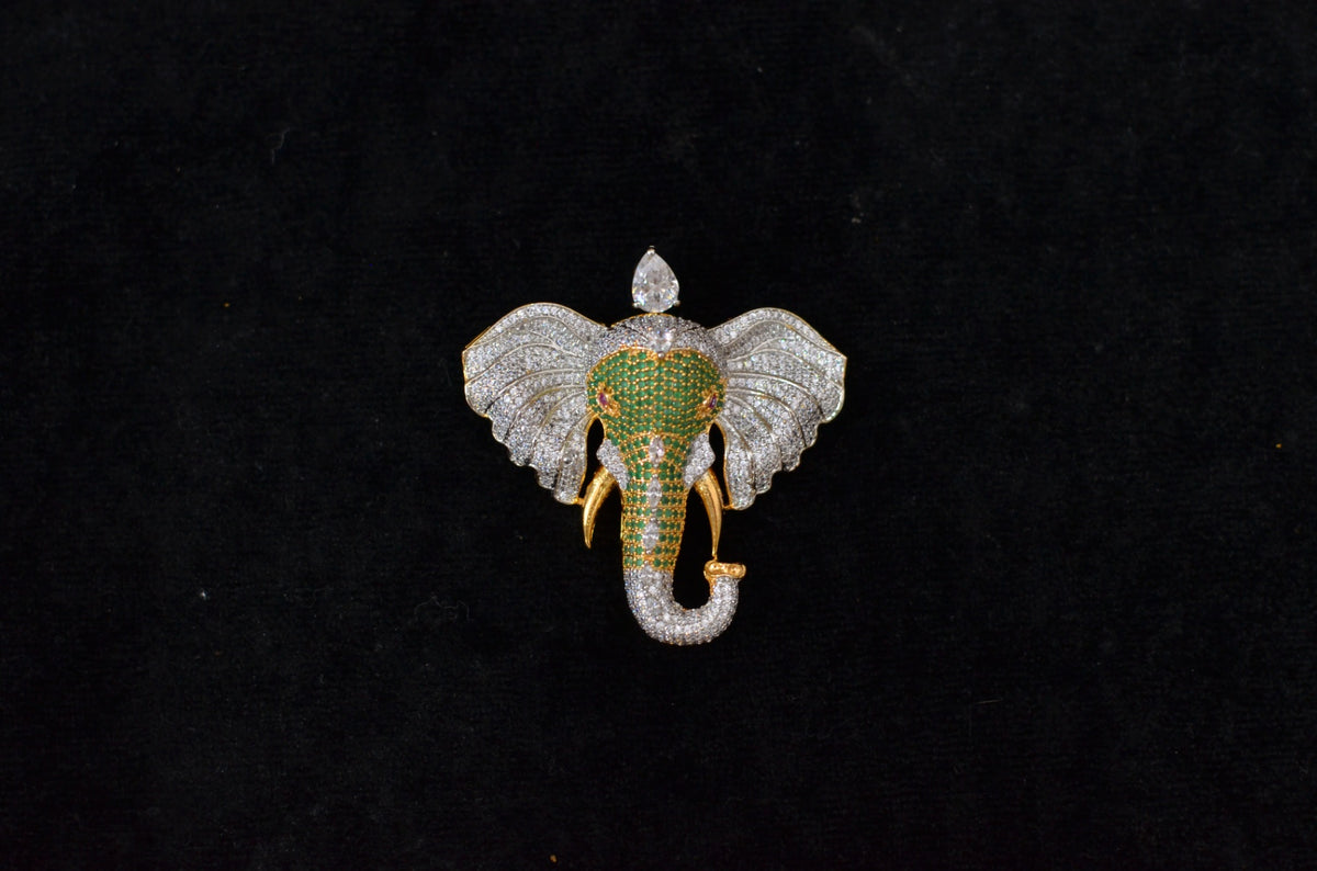 PENDANT SET / LOCKETS DIAMOND MAGNETIC GANESH PE123 - DI123 DIAMOND EMERALD