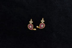 Earring Eartops 236 JADAU RED AND WHITE
