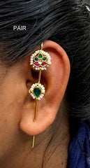 ACCESSORIES EAR Earcuff 013 Green - EAF013 Kundan medium