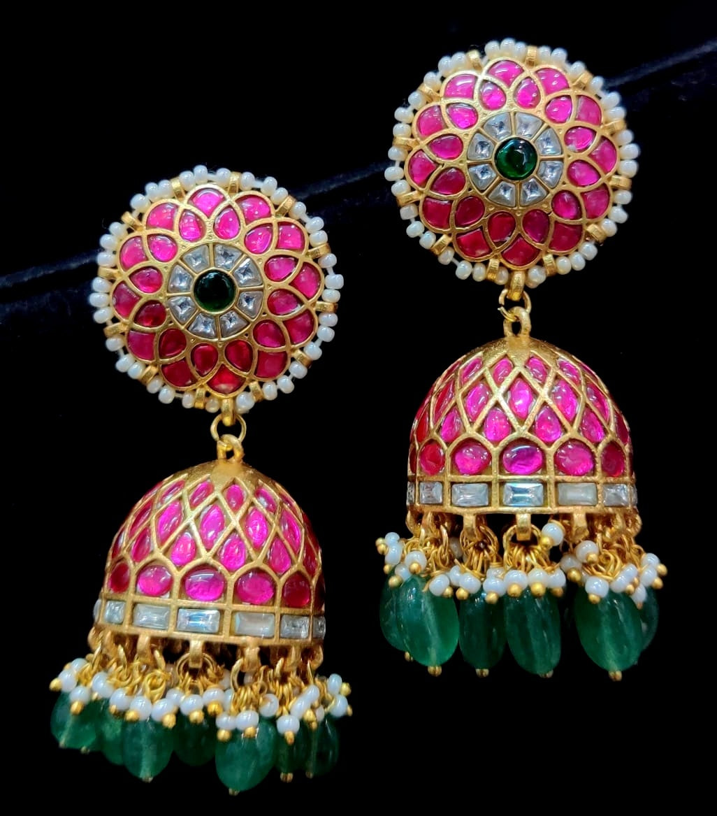 Earring Jhumka 223 JADAU MULTI COLOR