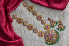 NECKLACE necklace 623 Jadau Look Kemp Stone EMERALD