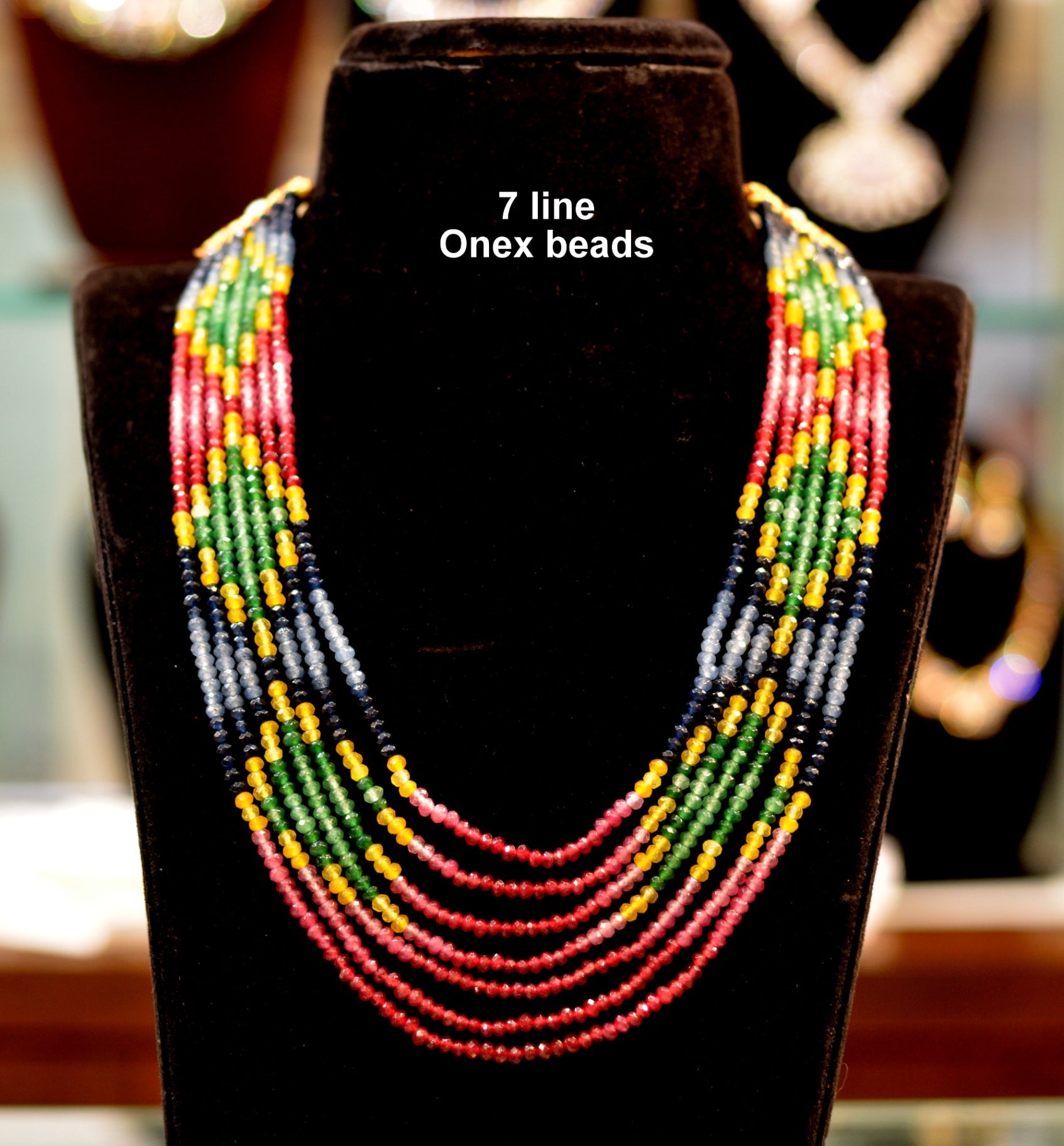 BEADS MALA AND CHAINS RAIBOW MALA 32 MULTI COLOR 18-20