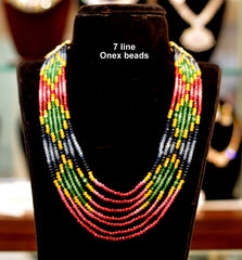 BEADS MALA AND CHAINS RAIBOW MALA 32 MULTI COLOR 18-20