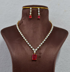 NECKLACE NK053 DIAMOND  RUBY