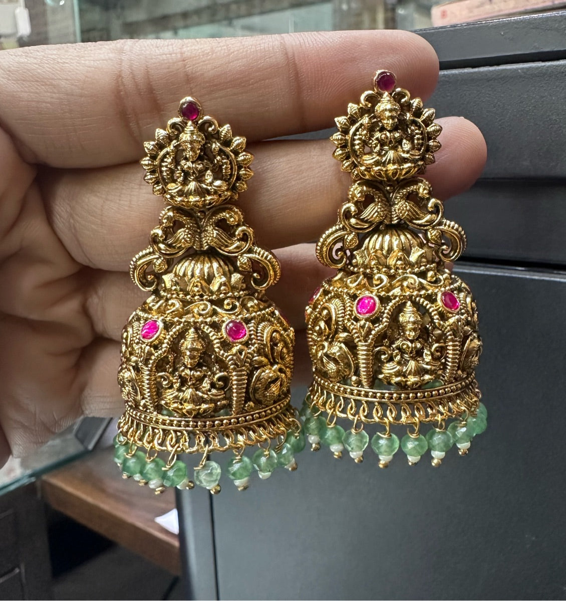 Earring Earrings 292 NAKSHI JADAU MIX RUBY
