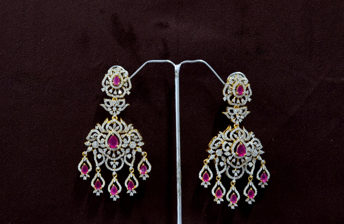 Earring Eartops 213 DIAMOND RUBY