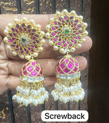 JADAU Earrings 089 JADAU Ruby And White