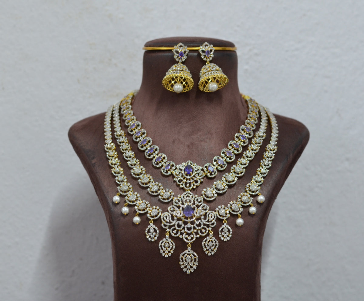 NECKLACE NECKLACE 404 DIAMOND  EMETHYST PURPLE