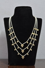 BEADS MALA AND CHAINS sathlada 3 line uncut WHITE 20-21 Inch