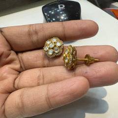 Earring Eartops 249 MOZONITE GOLDEN