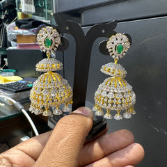 Earring Jhumka 006 DIAMOND EMERALD